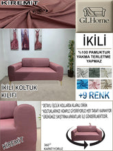 Görseli Galeri görüntüleyiciye yükleyin, %100 Pamuk Petek Kumaş Kiremit Çift Kişilik Komple Giydirme 2&quot;Li Kanepe, Bohem, vb Model Koltuk Kılıfları
