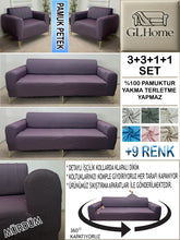 Görseli Galeri görüntüleyiciye yükleyin, %100 Pamuk Petek Kumaş Mürdüm 3+3+1+1 Set Komple Giydirme Kanepe&amp;Çekyat, Bohem, vb Model Koltuk Kılıfları
