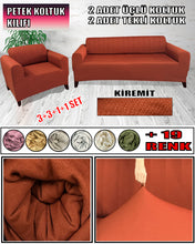 Görseli Galeri görüntüleyiciye yükleyin, Mikro Petek Kumaş Kiremit 3+3+1+1 Set  Komple Giydirme Kanepe &amp; Çekyat, Bohem, vb Model Koltuk Kılıfları
