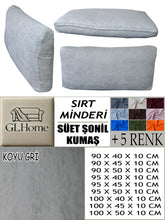 Görseli Galeri görüntüleyiciye yükleyin, Süet Kumaş Koyu Gri Renk Sırt Minderi
