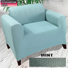 Görseli Galeri görüntüleyiciye yükleyin, Mikro Petek Kumaş Mint Tekli Komple Giydirme Tekli &amp; Berjer, Bohem, vb Model Koltuk Kılıfları
