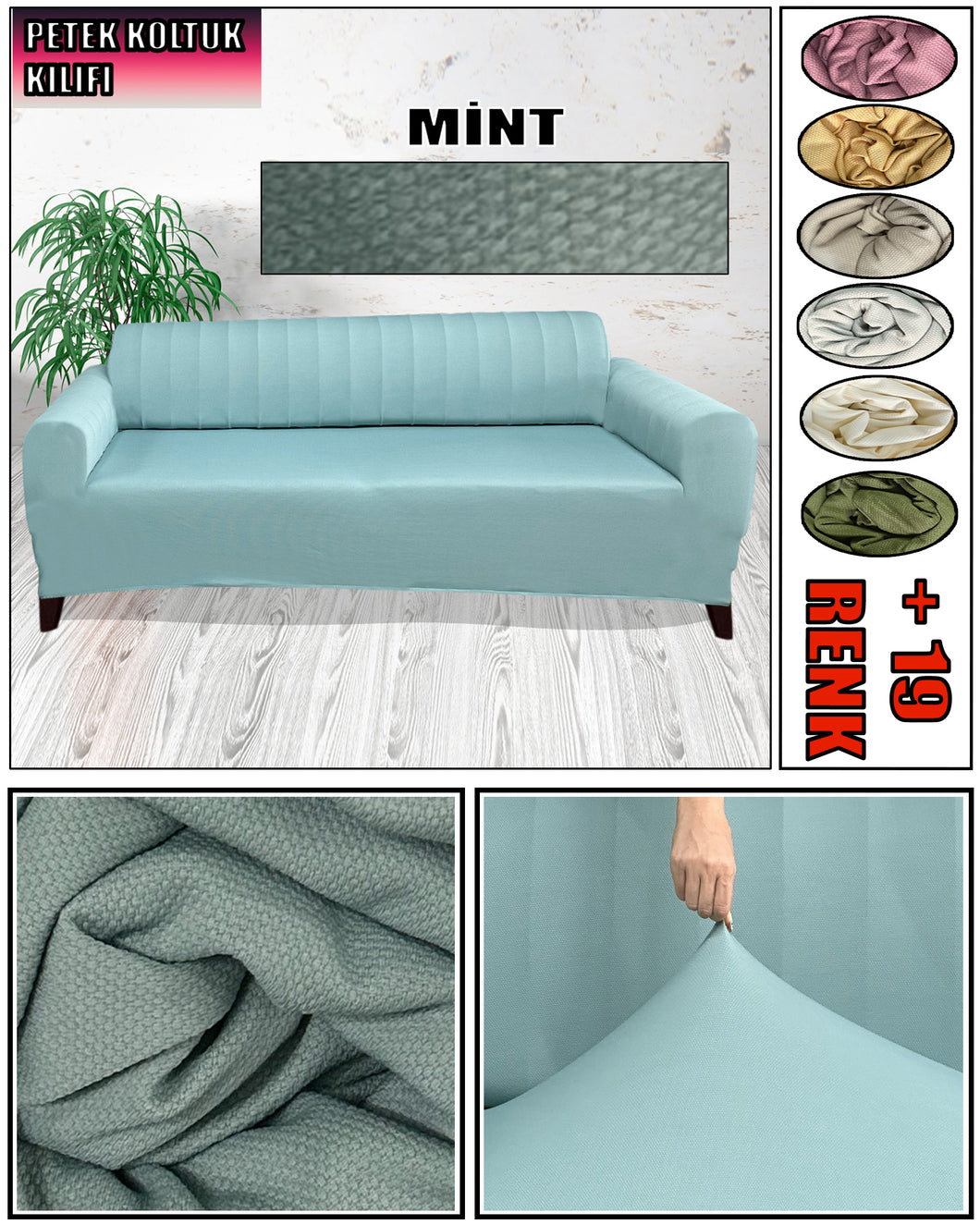 Mikro Petek Kumaş Mint 3