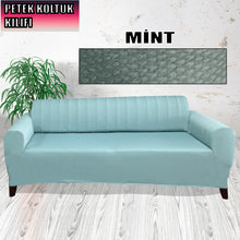 Görseli Galeri görüntüleyiciye yükleyin, Mikro Petek Kumaş Mint 3&quot;Lü Komple Giydirme Kanepe &amp; Çekyat, Bohem, vb Model Koltuk Kılıfları
