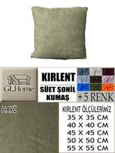 Görseli Galeri görüntüleyiciye yükleyin, Süet Kumaş Haki Renk Kırlent Kılıfı
