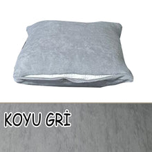 Görseli Galeri görüntüleyiciye yükleyin, Süet Kumaş Koyu Gri Renk Kırlent Kılıfı
