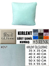 Görseli Galeri görüntüleyiciye yükleyin, Süet Kumaş Mint Renk Kırlent Kılıfı
