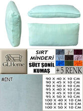 Görseli Galeri görüntüleyiciye yükleyin, Süet Kumaş Mint Renk Sırt Minderi
