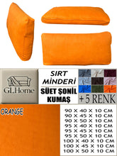 Görseli Galeri görüntüleyiciye yükleyin, Süet Kumaş Orange Renk Sırt Minderi
