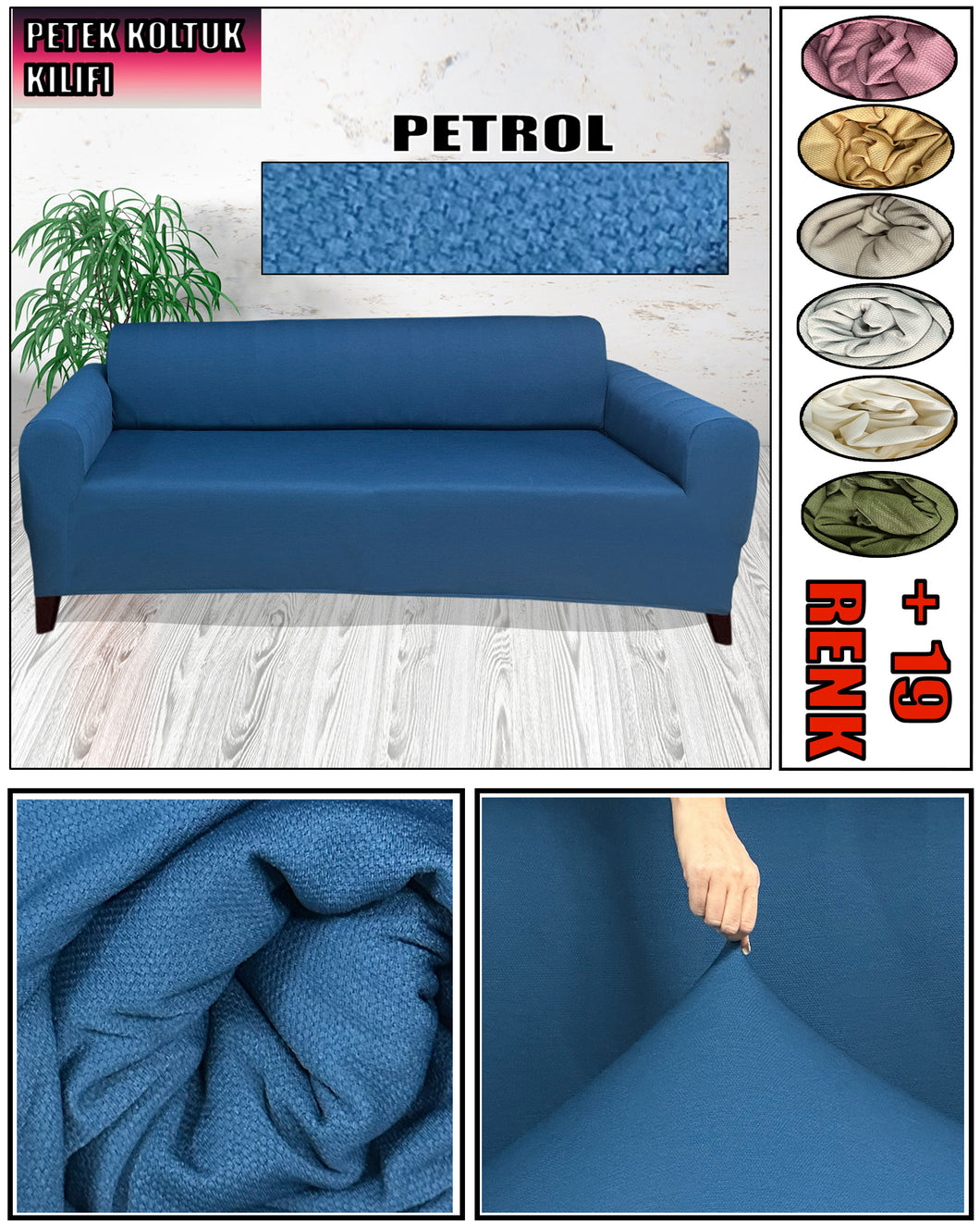 Mikro Petek Kumaş Petrol 3