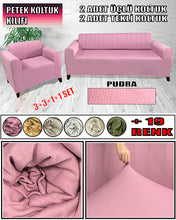 Görseli Galeri görüntüleyiciye yükleyin, Mikro Petek Kumaş Mint 3+3+1+1 Set  Komple Giydirme Kanepe &amp; Çekyat, Bohem, vb Model Koltuk Kılıfları
