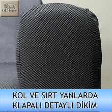 Görseli Galeri görüntüleyiciye yükleyin, %100 Pamuk Petek Kumaş Füme 3&quot;Lü Komple Giydirme Kanepe &amp; Çekyat, Bohem, Porto vb Model Koltuk Kılıfları

