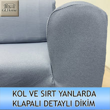 Görseli Galeri görüntüleyiciye yükleyin, %100 Pamuk Petek Kumaş Koyu Gri 3&quot;Lü Komple Giydirme Kanepe &amp; Çekyat, Bohem, Porto vb Model Koltuk Kılıfları
