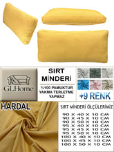 Görseli Galeri görüntüleyiciye yükleyin, %100 Pamuk Petek Hardal Renk Sırt Minderi
