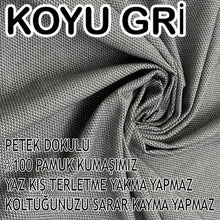 Görseli Galeri görüntüleyiciye yükleyin, %100 Pamuk Petek Kumaş Koyu Gri 3&quot;Lü Komple Giydirme Kanepe &amp; Çekyat, Bohem, Porto vb Model Koltuk Kılıfları
