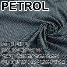 Görseli Galeri görüntüleyiciye yükleyin, %100 Pamuk Petek Kumaş Petrol 3&quot;Lü Komple Giydirme Kanepe &amp; Çekyat, Bohem, Porto vb Model Koltuk Kılıfları
