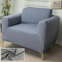Görseli Galeri görüntüleyiciye yükleyin, %100 Pamuk Petek Kumaş Koyu Gri 3+3+1+1 Set Komple Giydirme Kanepe&amp;Çekyat, Bohem, vb Model Koltuk Kılıfları
