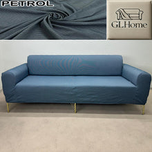 Görseli Galeri görüntüleyiciye yükleyin, %100 Pamuk Petek Kumaş Petrol 3+3+1+1 Set Komple Giydirme Kanepe&amp;Çekyat, Bohem, vb Model Koltuk Kılıfları
