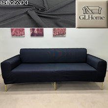 Görseli Galeri görüntüleyiciye yükleyin, %100 Pamuk Petek Kumaş Siyah 3+3+1+1 Set Komple Giydirme Kanepe&amp;Çekyat, Bohem, vb Model Koltuk Kılıfları
