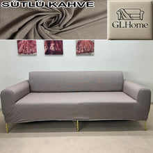 Görseli Galeri görüntüleyiciye yükleyin, %100 Pamuk Petek Kumaş Sütlü Kahve 3+2+1+1 Set Komple Giydirme Kanepe&amp;Çekyat, Bohem, vb Model Koltuk Kılıfları
