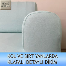 Görseli Galeri görüntüleyiciye yükleyin, %100 Pamuklu Fransız  Kumaş Mint Çift Kişilik Komple Giydirme 2&quot;Li Kanepe, Bohem, vb Model Koltuk Kılıfları
