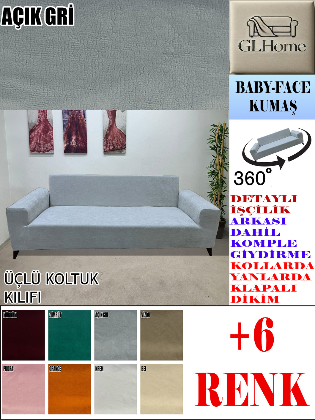 Baby Face  Kumaş Açık Gri 3