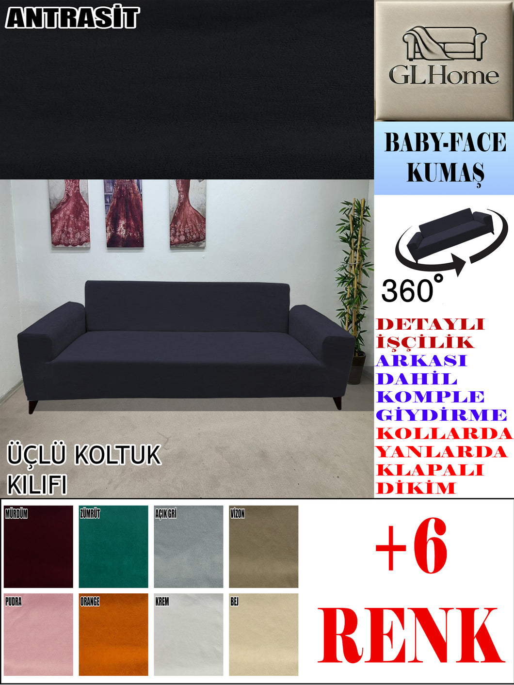 Baby Face  Kumaş Antrasit 3