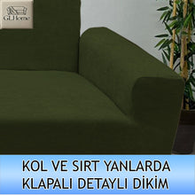 Görseli Galeri görüntüleyiciye yükleyin, Baby Face  Kumaş Haki 3&quot;Lü Komple Giydirme Kanepe &amp; Çekyat, Bohem, vb Model Koltuk Kılıfları
