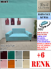 Görseli Galeri görüntüleyiciye yükleyin, Baby Face  Kumaş Mint Çift Kişilik Komple Giydirme Kanepe, Bohem, vb Model Koltuk Kılıfları
