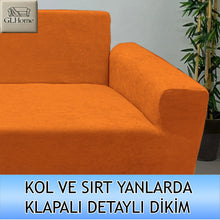 Görseli Galeri görüntüleyiciye yükleyin, Baby Face Kumaş Orange Tekli Komple Giydirme Tekli &amp; Berjer, Bohem, vb Model Koltuk Kılıfları
