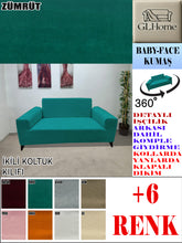 Görseli Galeri görüntüleyiciye yükleyin, Baby Face  Kumaş Zümrüt Çift Kişilik Komple Giydirme Kanepe, Bohem, vb Model Koltuk Kılıfları
