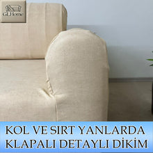 Görseli Galeri görüntüleyiciye yükleyin, Süet Kumaş Bej 3+2+1+1 Komple Giydirme Kanepe-Çekyat, Bohem, vb. Model Koltuk Kılıfı
