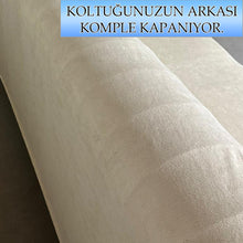 Görseli Galeri görüntüleyiciye yükleyin, Süet Kumaş Bej Çift Kişilik Komple Giydirme 2&quot;Li kanepe Bohem Tarzı koltuk Kılıfı
