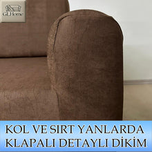 Görseli Galeri görüntüleyiciye yükleyin, Süet Kumaş Kahverengi 3+2+1+1 Komple Giydirme Kanepe-Çekyat, Bohem, vb. Model Koltuk Kılıfı
