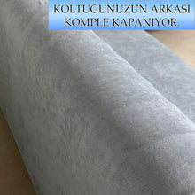Görseli Galeri görüntüleyiciye yükleyin, Süet Kumaş Koyu Gri 3+2+1+1 Komple Giydirme Kanepe-Çekyat, Bohem, vb. Model Koltuk Kılıfı
