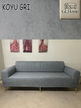 Görseli Galeri görüntüleyiciye yükleyin, Süet Kumaş Koyu Gri 3+3+1+1 Komple Giydirme Kanepe&amp;Çekyat, Bohem, vb. Modeller Koltuk Kılıfı
