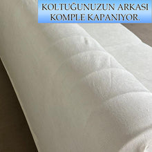 Görseli Galeri görüntüleyiciye yükleyin, Süet Kumaş Krem 3+2+1+1 Komple Giydirme Kanepe-Çekyat, Bohem, vb. Model Koltuk Kılıfı
