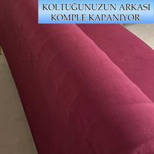 Görseli Galeri görüntüleyiciye yükleyin, Süet Kumaş Mürdüm 3+2+1+1 Komple Giydirme Kanepe-Çekyat, Bohem, vb. Model Koltuk Kılıfı
