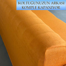 Görseli Galeri görüntüleyiciye yükleyin, Süet Kumaş Orange 3+2+1+1 Komple Giydirme Kanepe-Çekyat, Bohem, vb. Model Koltuk Kılıfı

