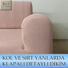 Görseli Galeri görüntüleyiciye yükleyin, Süet Kumaş Pudra 3+2+1+1 Komple Giydirme Kanepe-Çekyat, Bohem, vb. Model Koltuk Kılıfı
