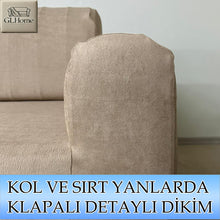 Görseli Galeri görüntüleyiciye yükleyin, Süet Kumaş Vizon 3+2+1+1 Komple Giydirme Kanepe-Çekyat, Bohem, vb. Model Koltuk Kılıfı
