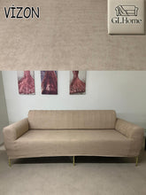 Görseli Galeri görüntüleyiciye yükleyin, Süet Kumaş Vizon 3+3+1+1 Komple Giydirme Kanepe&amp;Çekyat, Bohem, vb. Modeller Koltuk Kılıfı
