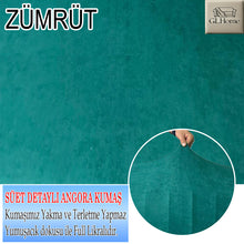 Görseli Galeri görüntüleyiciye yükleyin, Süet Kumaş Zümrüt 3+2+1+1 Komple Giydirme Kanepe-Çekyat, Bohem, vb. Model Koltuk Kılıfı
