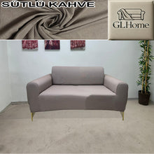 Görseli Galeri görüntüleyiciye yükleyin, %100 Pamuk Petek Kumaş Sütlü Kahve 3+2+1+1 Set Komple Giydirme Kanepe&amp;Çekyat, Bohem, vb Model Koltuk Kılıfları
