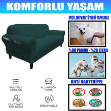 Görseli Galeri görüntüleyiciye yükleyin, UFA-06 Fransız Kumaş Universal Koltuk Kılıfı Takımı ( 3+3+1+1 Set ) Nefti Yeşil
