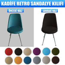 Görseli Galeri görüntüleyiciye yükleyin, KR-10 Kadife Kumaş Retro Model Sandalye Kılıfı Siyah
