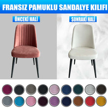 Görseli Galeri görüntüleyiciye yükleyin, FPG-08 Fransız Kumaş Gül Model Sandalye Kılıfı - Krem
